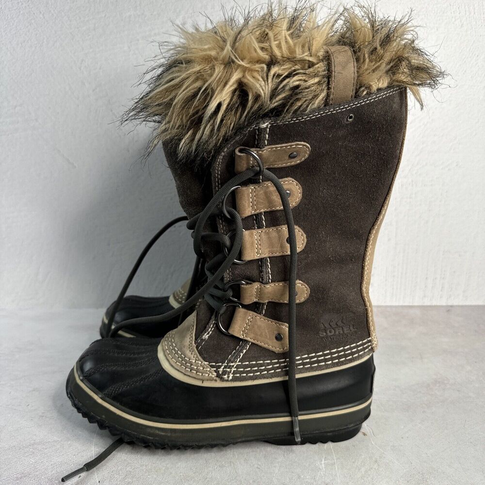 Sorel Joan Of Artic‎ Winter Boots 6 Brown Waterproof Lace Up